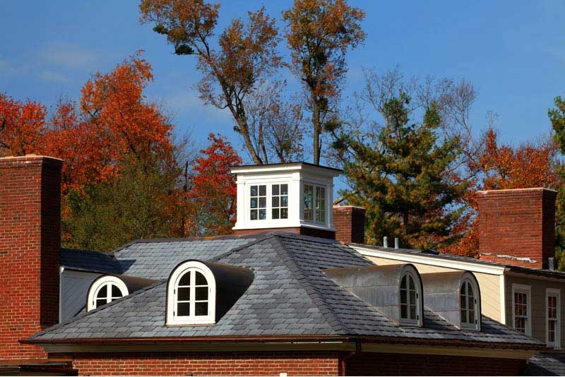 high-end dimensional shingle roof with all-copper flashing