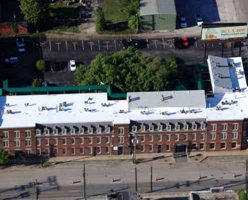 A 11,500 square foot apartment building roof installed in 2015