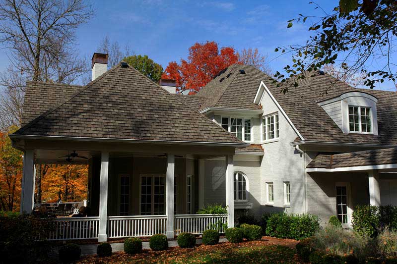high-end dimensional shingle roof with copper caps