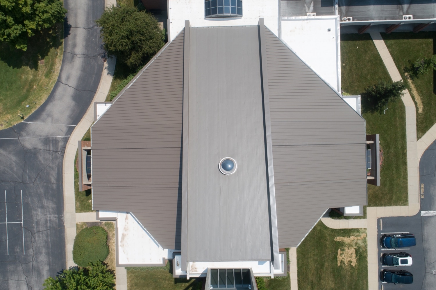 Ariel photo of Saint Margaret Academy, a Commercial, Industrial project by Highland Roofing