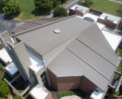 Ariel photo of Saint Margaret Academy, a Commercial, Industrial project by Highland Roofing